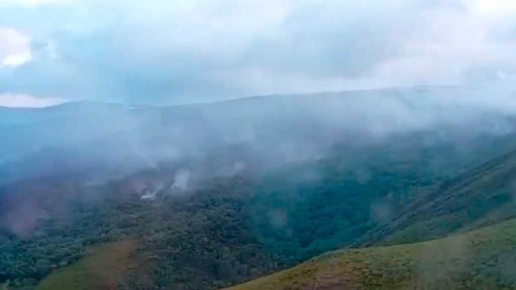 Imagen del incendio de Quintela en León. 