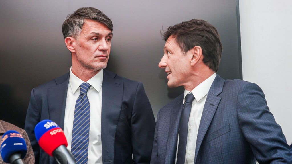 Maldini y Leonardo, durante un acto.