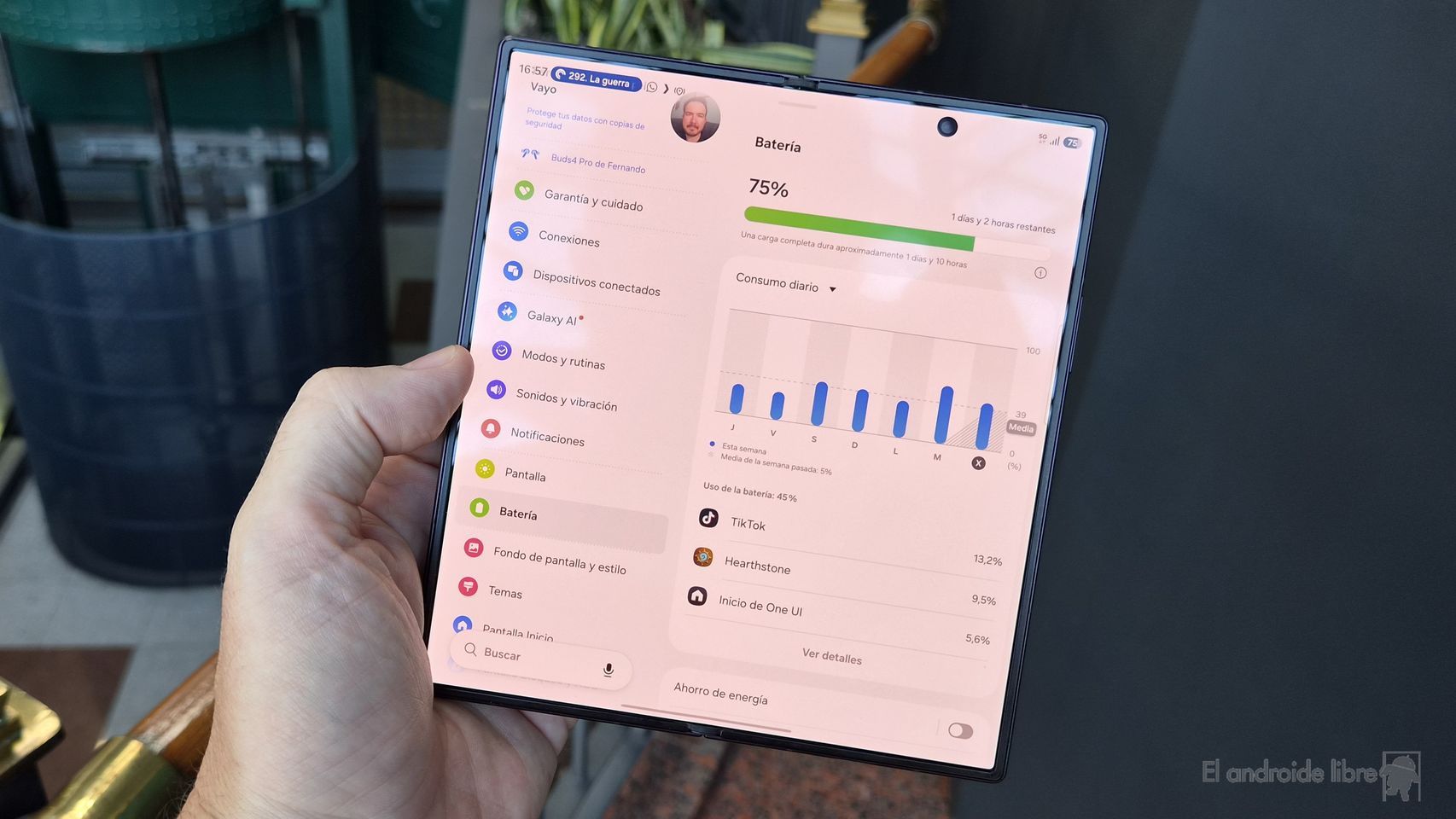 Interfaz del Samsung Galaxy Z Fold 8 Ultra