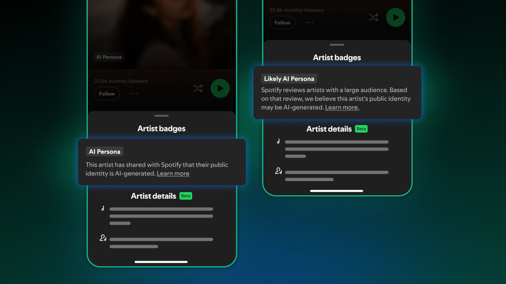 Las nuevas etiquetas que marcan artistas IA en Spotify