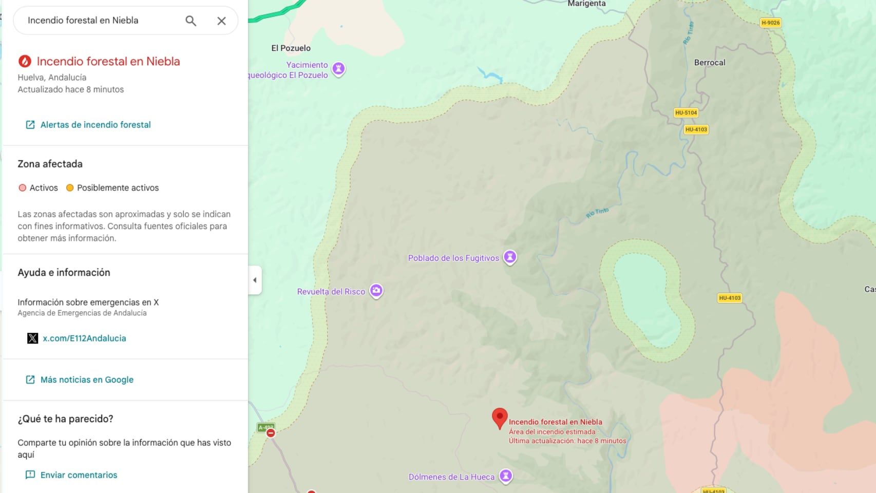 Ficha de un incendio