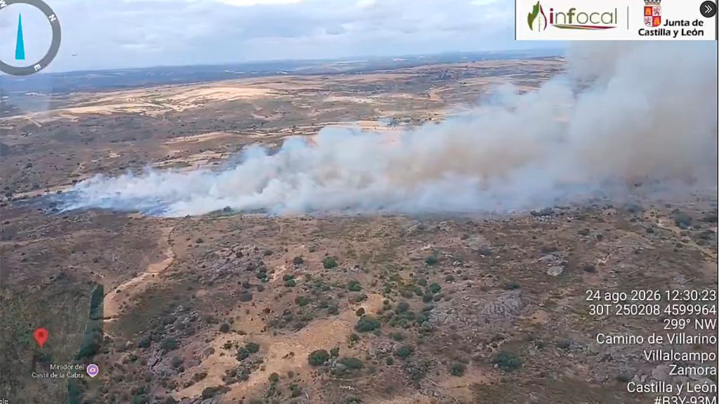 Imagen del incendio de Villalcampo.