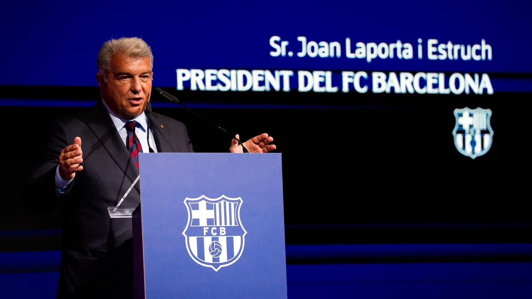 Joan Laporta, durante su investidura como presidente