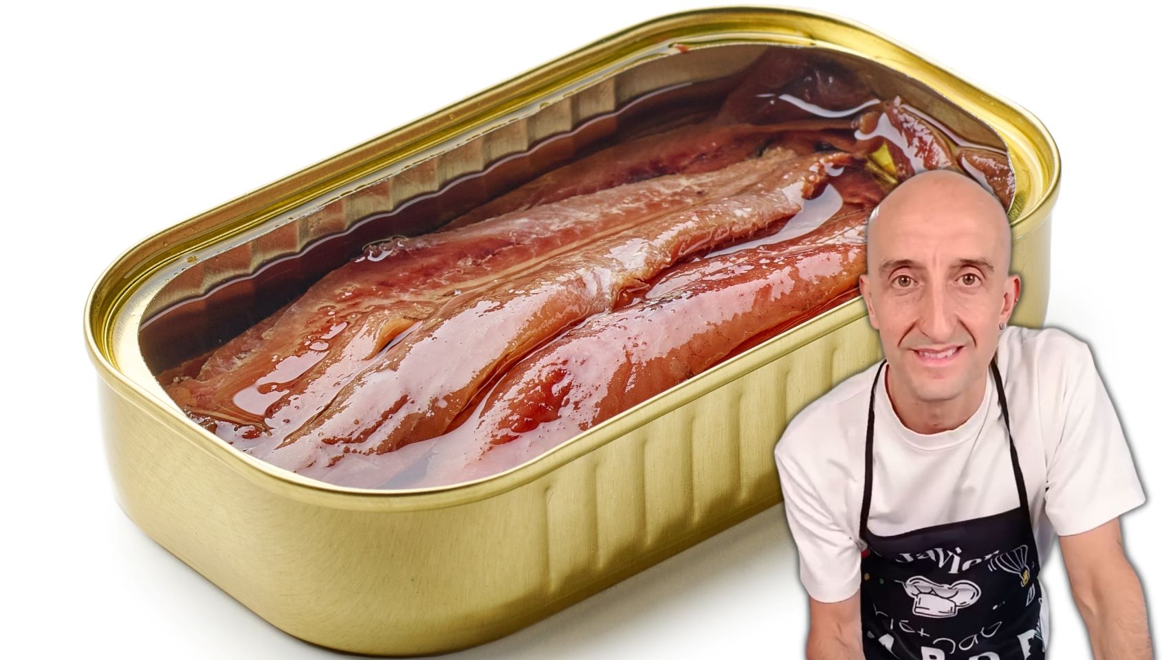 Javier Linces y una lata de anchoas