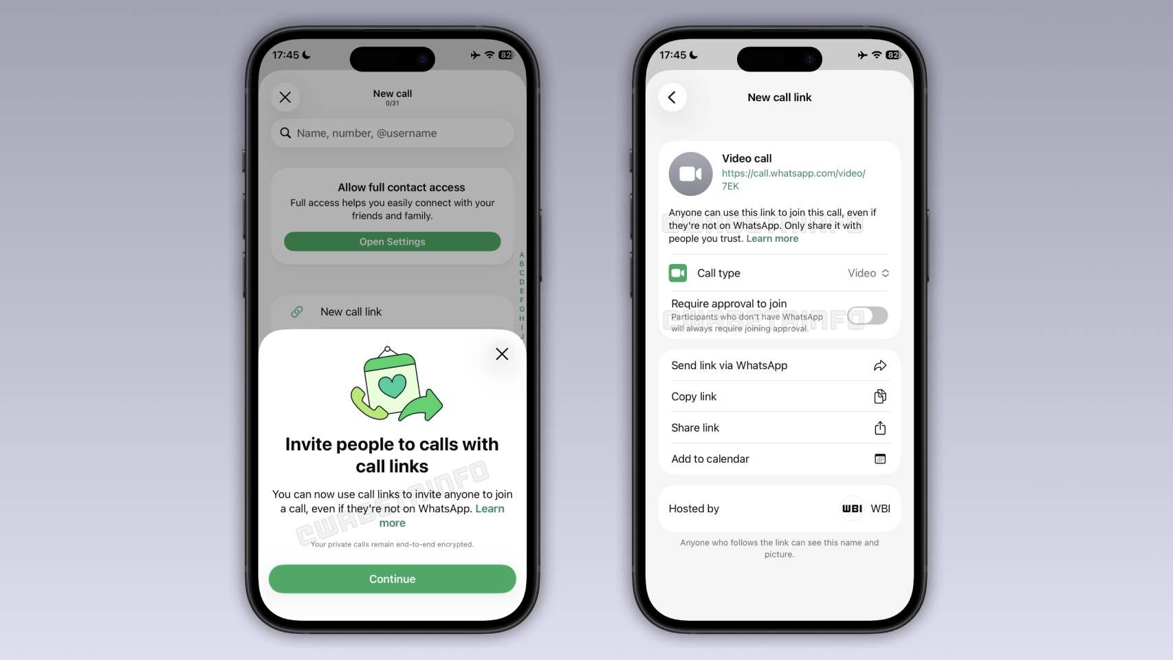 La función de llamadas para usuarios sin cuenta de WhatsApp.