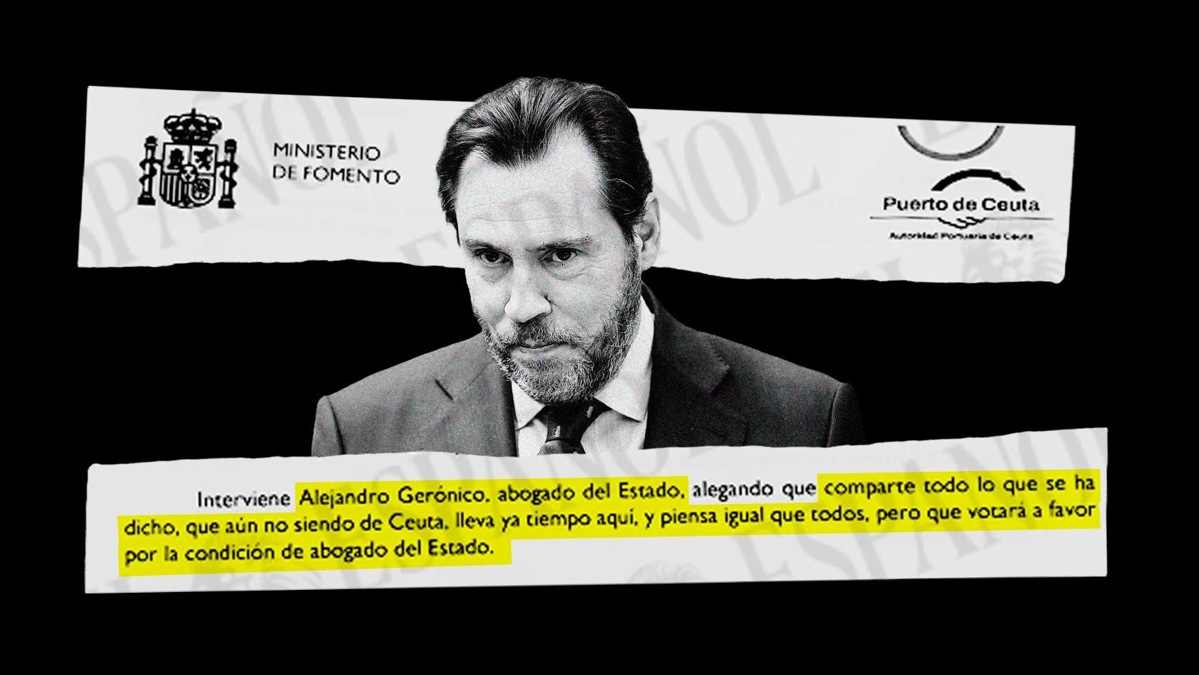 Extracto del acta del Consejo de la Autoridad Portuaria con la intervención del abogado del Estado. 