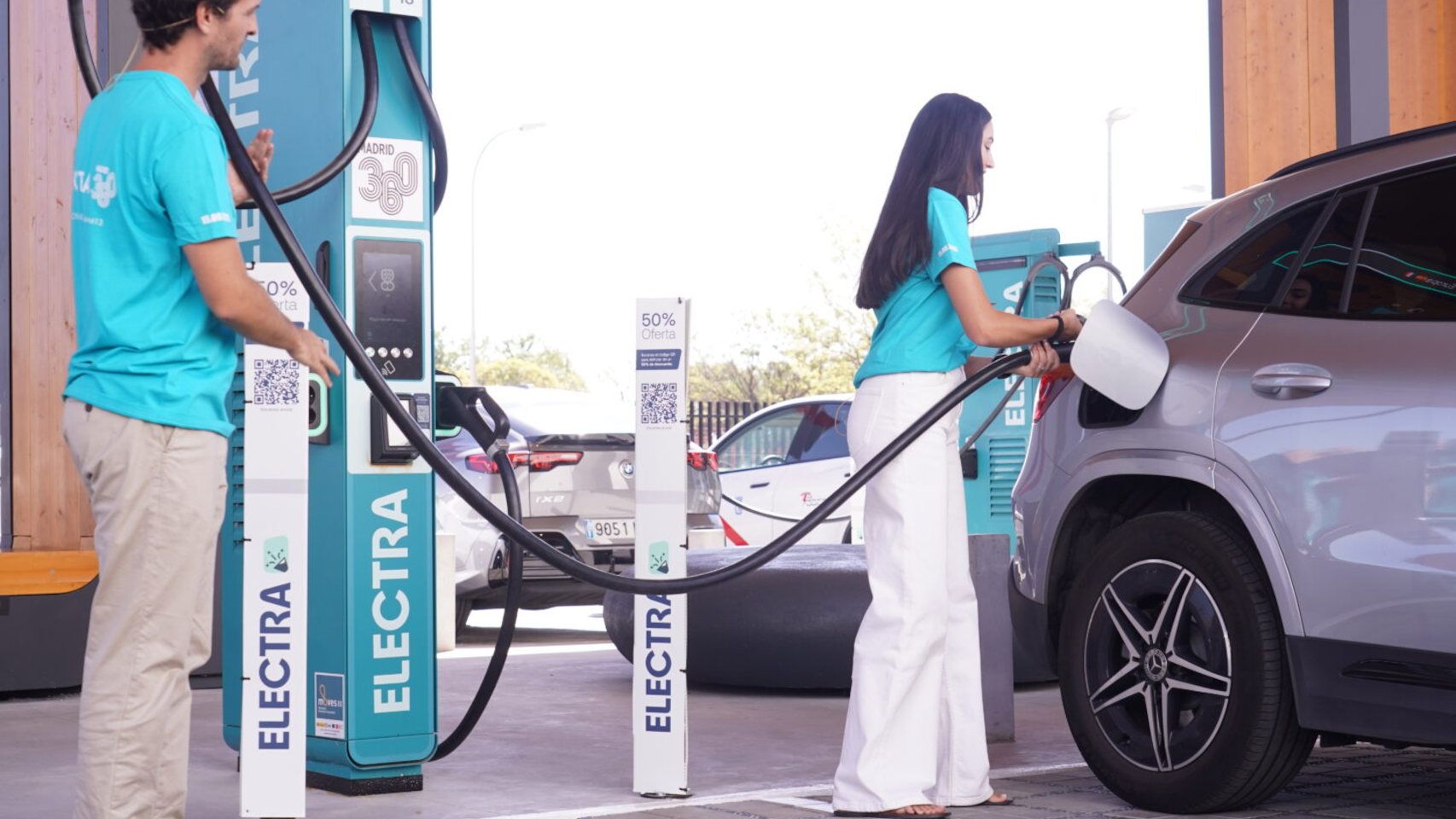 La estación de carga de coches eléctricos de Carabanchel