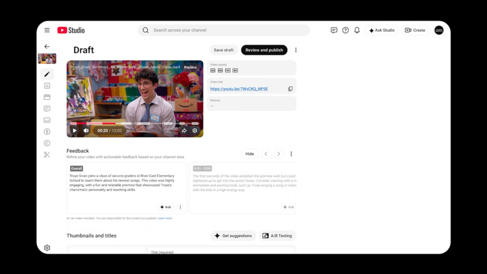 Asistente de IA en la creación de vídeos de YouTube