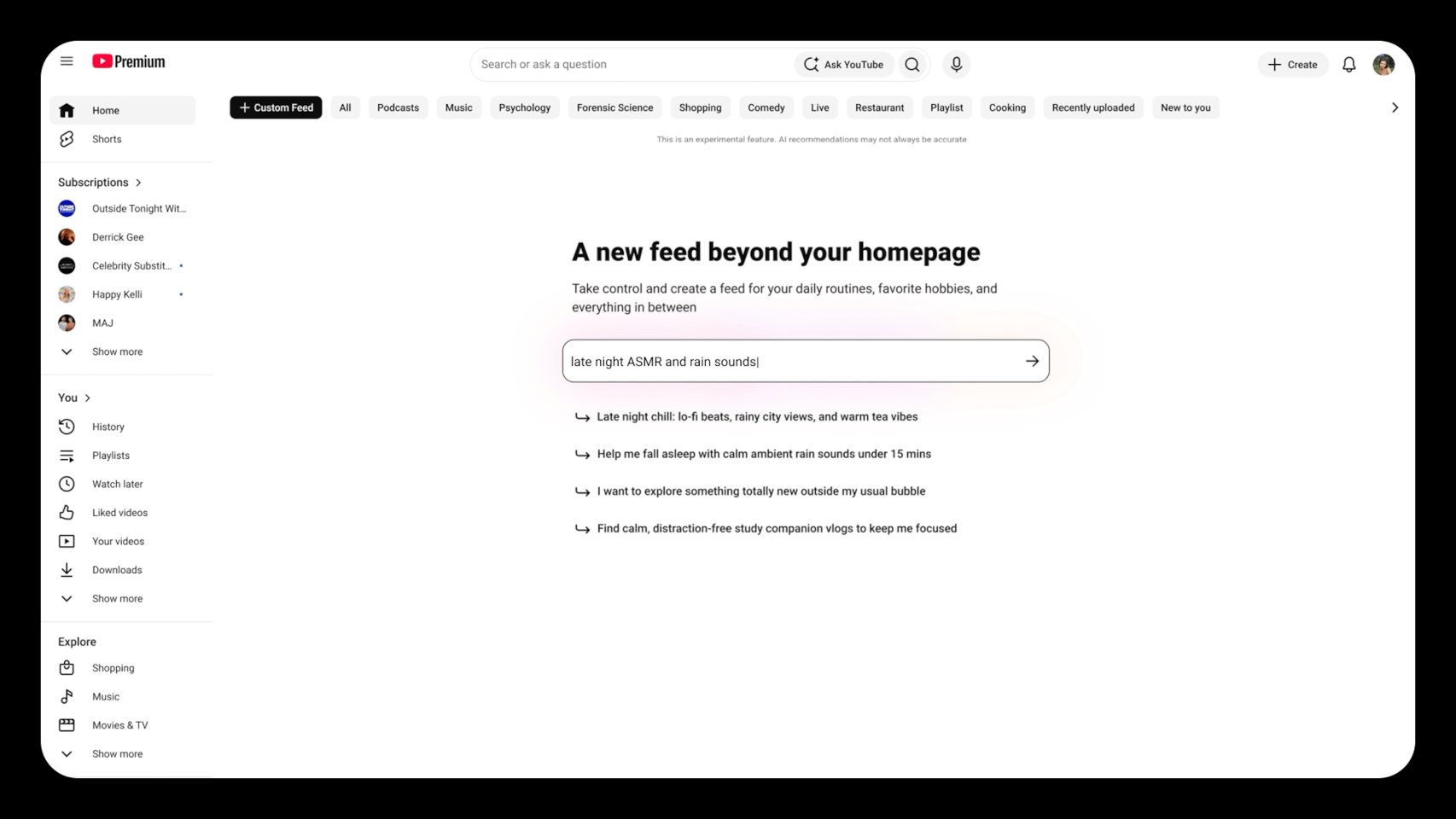 Recomendaciones personalizadas en YouTube