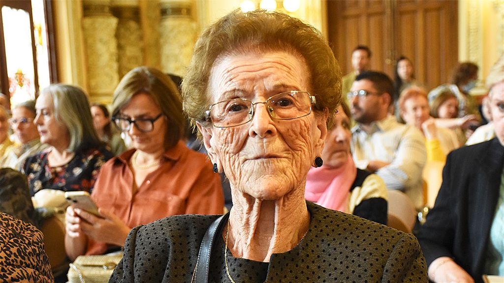 Imagen de Antolina en el homenaje del Ayuntamiento de Valladolid. 