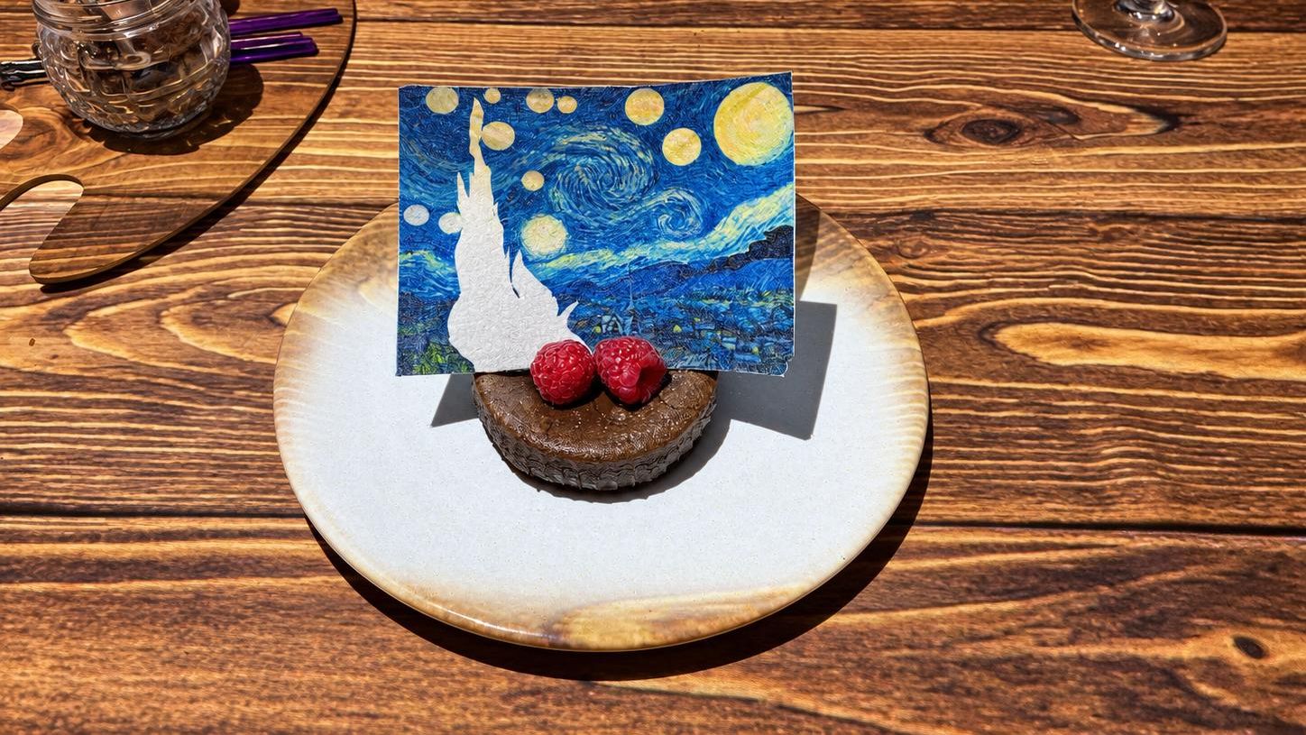 La Noche Estrellada de Van Gogh, es uno de los postres que conforman el menú de 7 Paintings.