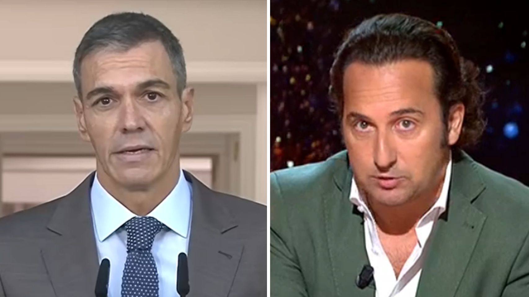 El presidente del Gobierno, Pedro Sánchez, y el presentador Iker Jiménez.