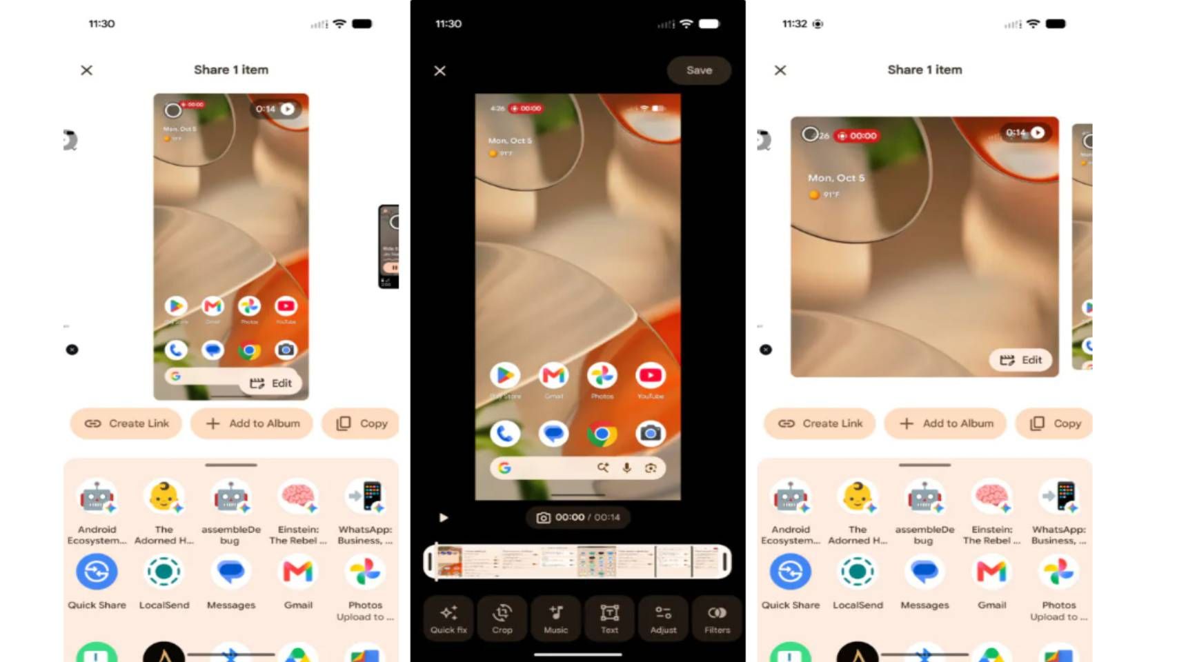 El nuevo botón para editar vídeos con un solo toque de Google Fotos.