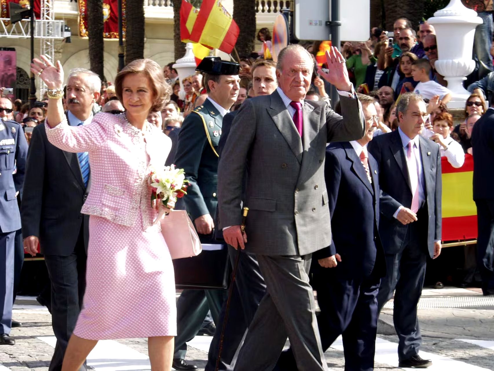 Los reyes Juan Carlos y Sofía en Ceuta el 5 de noviembre de 2007.