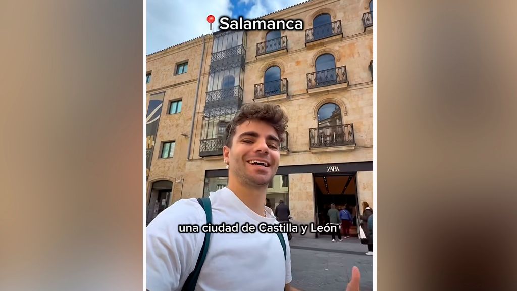 Romancito en Salamanca con el Zara de fondo. 