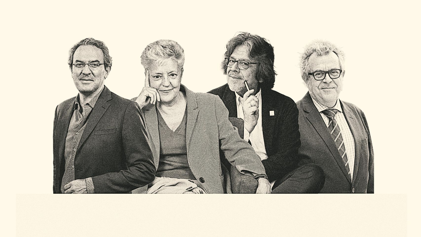 De izquierda a derecha: Juan Gabriel Vásquez, Anna Caballé, Fernando Iwasaki y Manuel Lucena