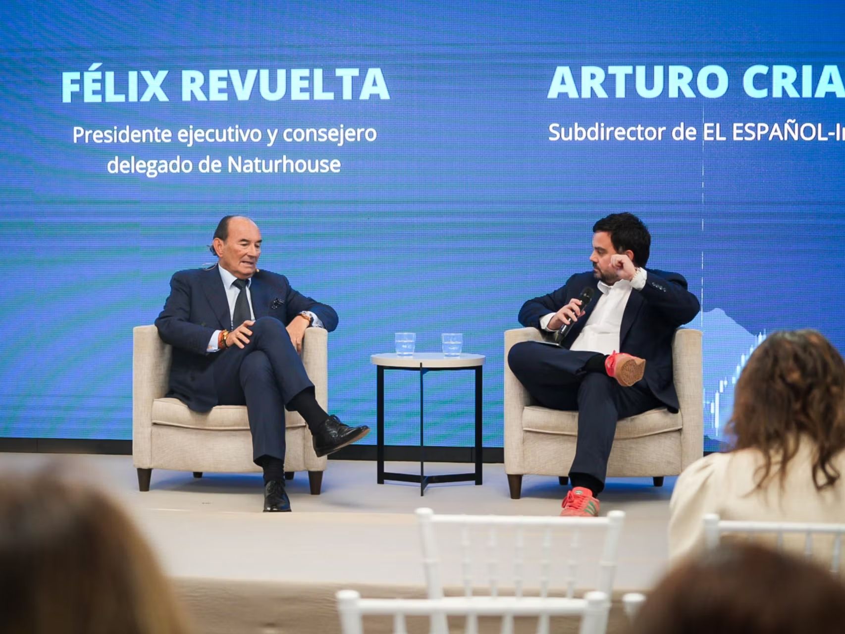 Félix Revuelta, presidente ejecutivo y consejero delegado de Naturhouse, durante su conversación con Arturo Criado, subdirector de EL ESPAÑOL-Invertia.