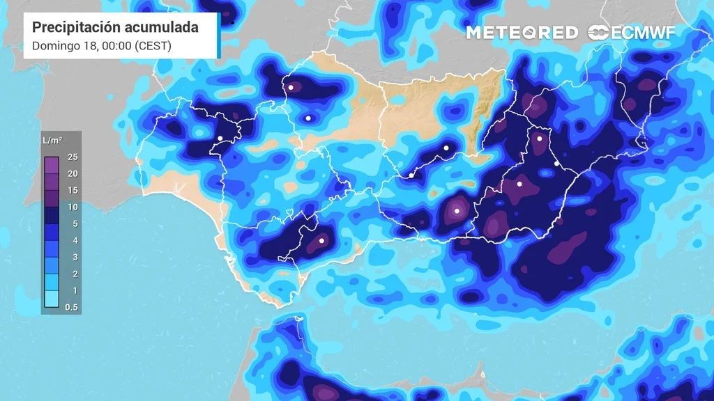 Mapa meteorológico de España.