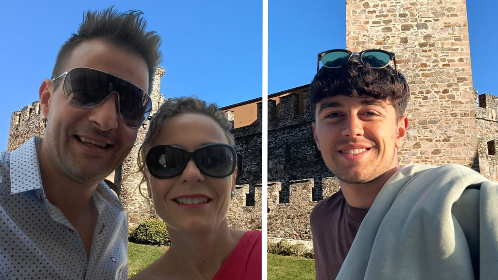 A la izquierda, Romeo y Ana, matrimonio de Ponferrada; a la derecha, Diego Montero, profesor