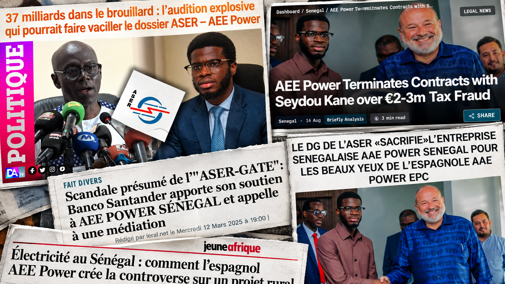 Algunos de los titulares que ha generado en Senegal y otros medios africanos el conflicto por el proyecto.