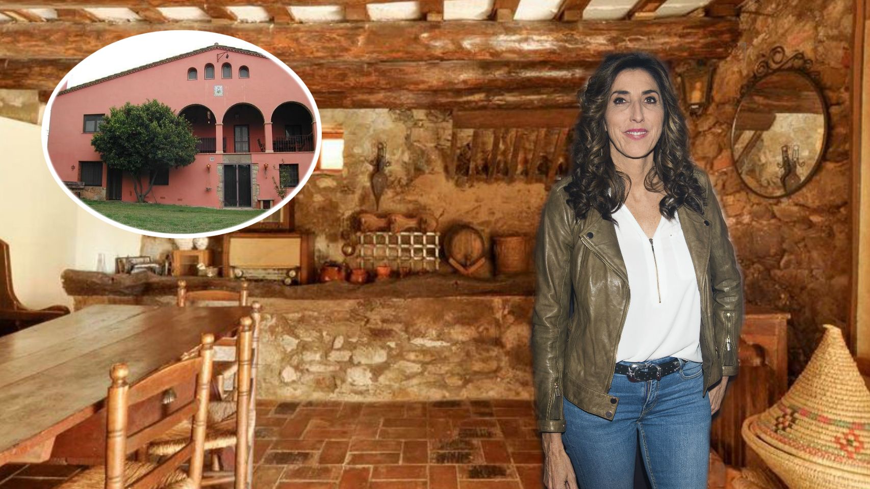 Fotomontaje de Paz Padilla en su casa rural.