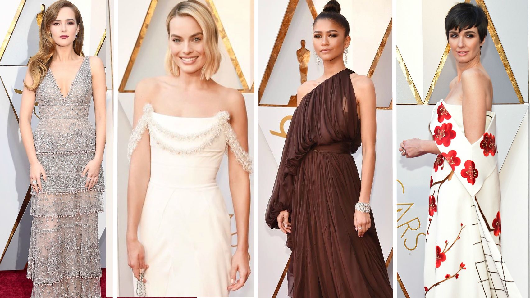 Fotomontaje actrices en los Oscars 2018.