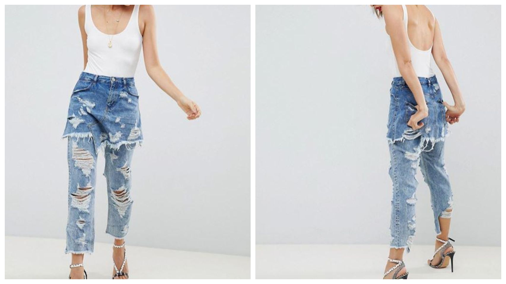 La modelo luciendo el conjunto de Asos.