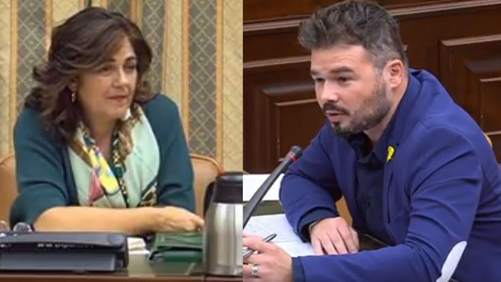 Una diputada del PP a Rufián tras llamarle palmera: No me guiñes el ojo, imbécil