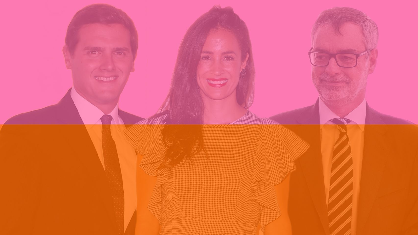 Albert Rivera, Begoña VIllacís y José Manuel Villegas en un montaje de JALEOS.
