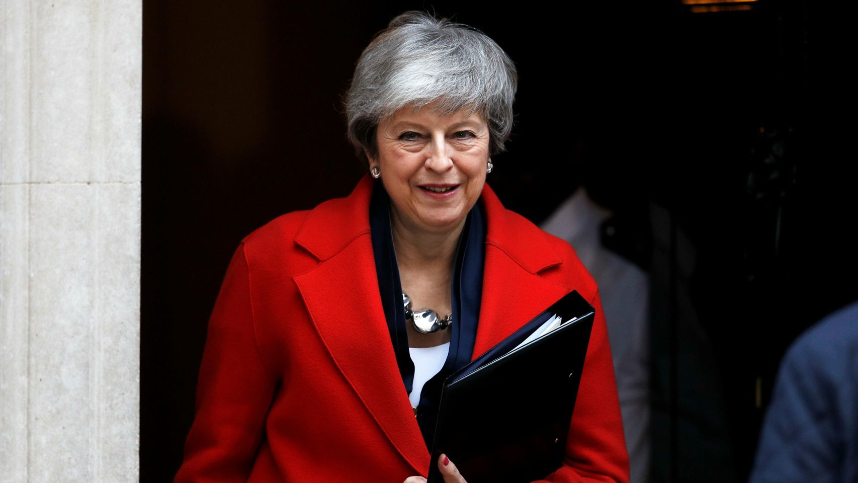Theresa May a su salida del 10 de Downing Street.