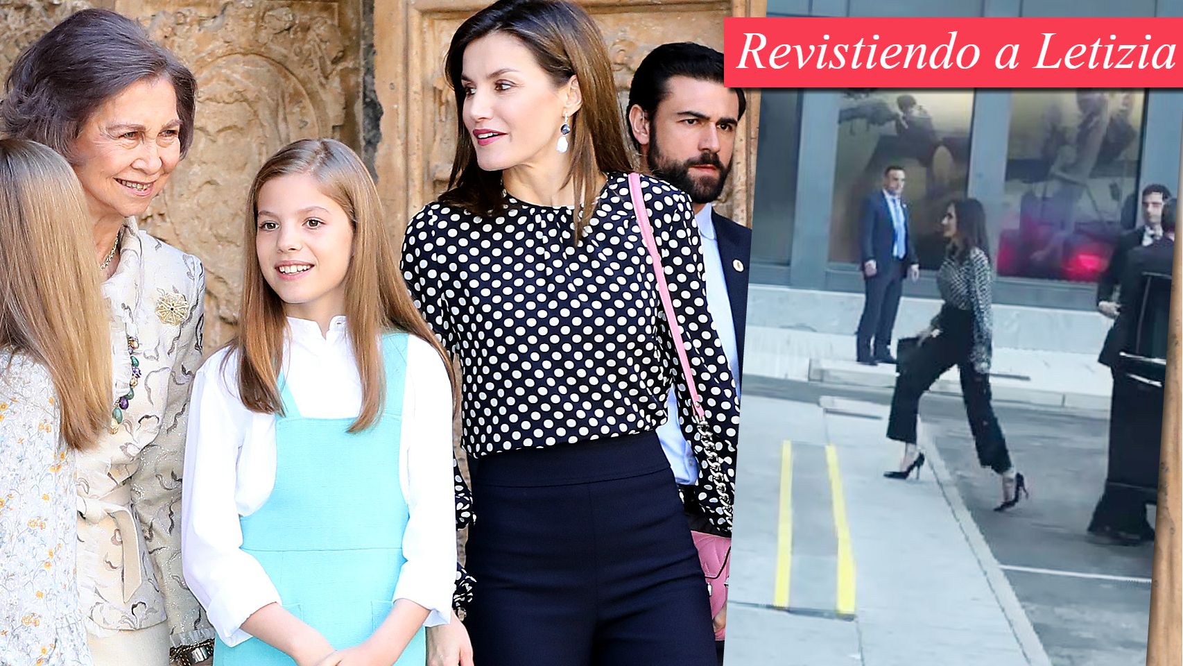 Letizia con el mismo atuendo del rifirrafe en Palma en montaje JALEOS.