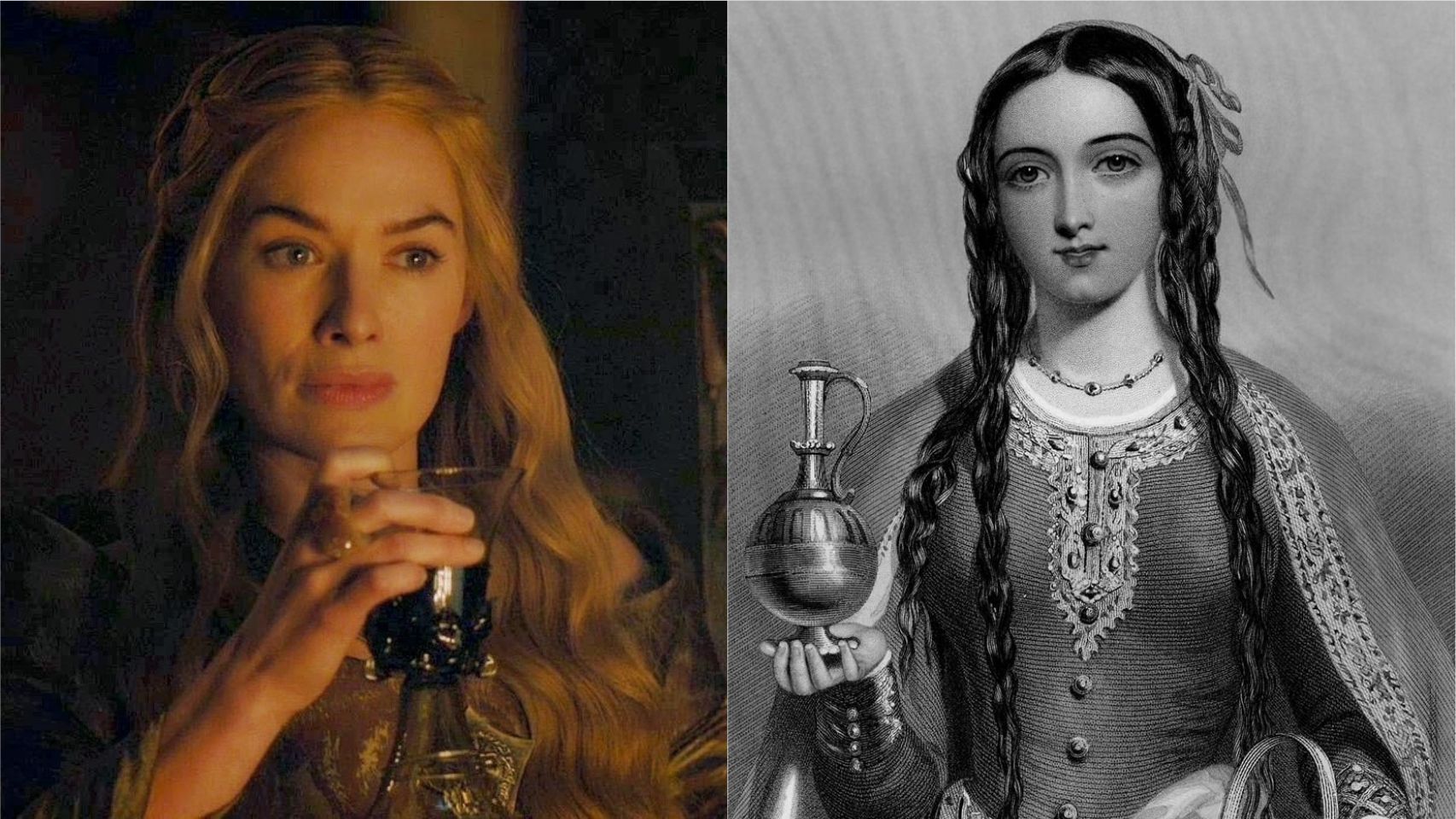 Lena Headey, interpretando a Cersei, y Margarita de Anjou.