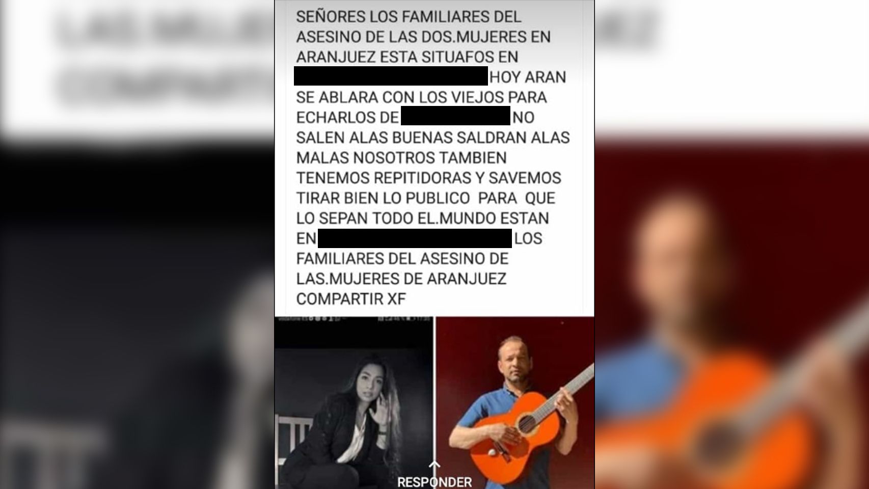 El mensaje compartido en Facebook por uno de los Fernánez y en el que señala la localización de los Mendoza.
