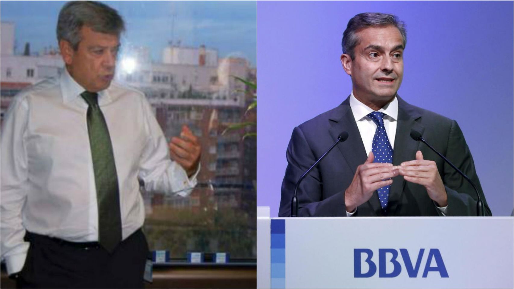 El exjefe de seguridad del BBVA, Julio Corrochano (izq.) y el exCEO del BBVA, Ángel Cano (dcha).