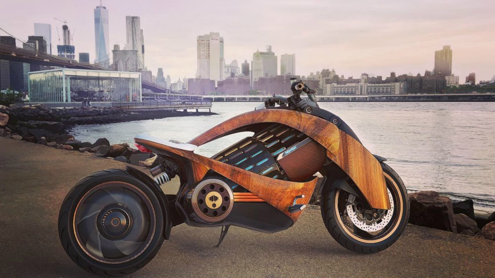 moto eléctrica madera