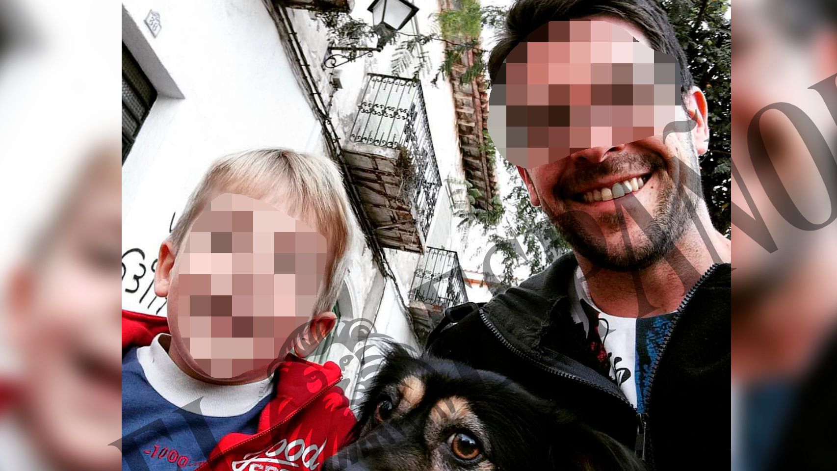 Sergio, junto a su padre, quien tenía la custodia del menor.