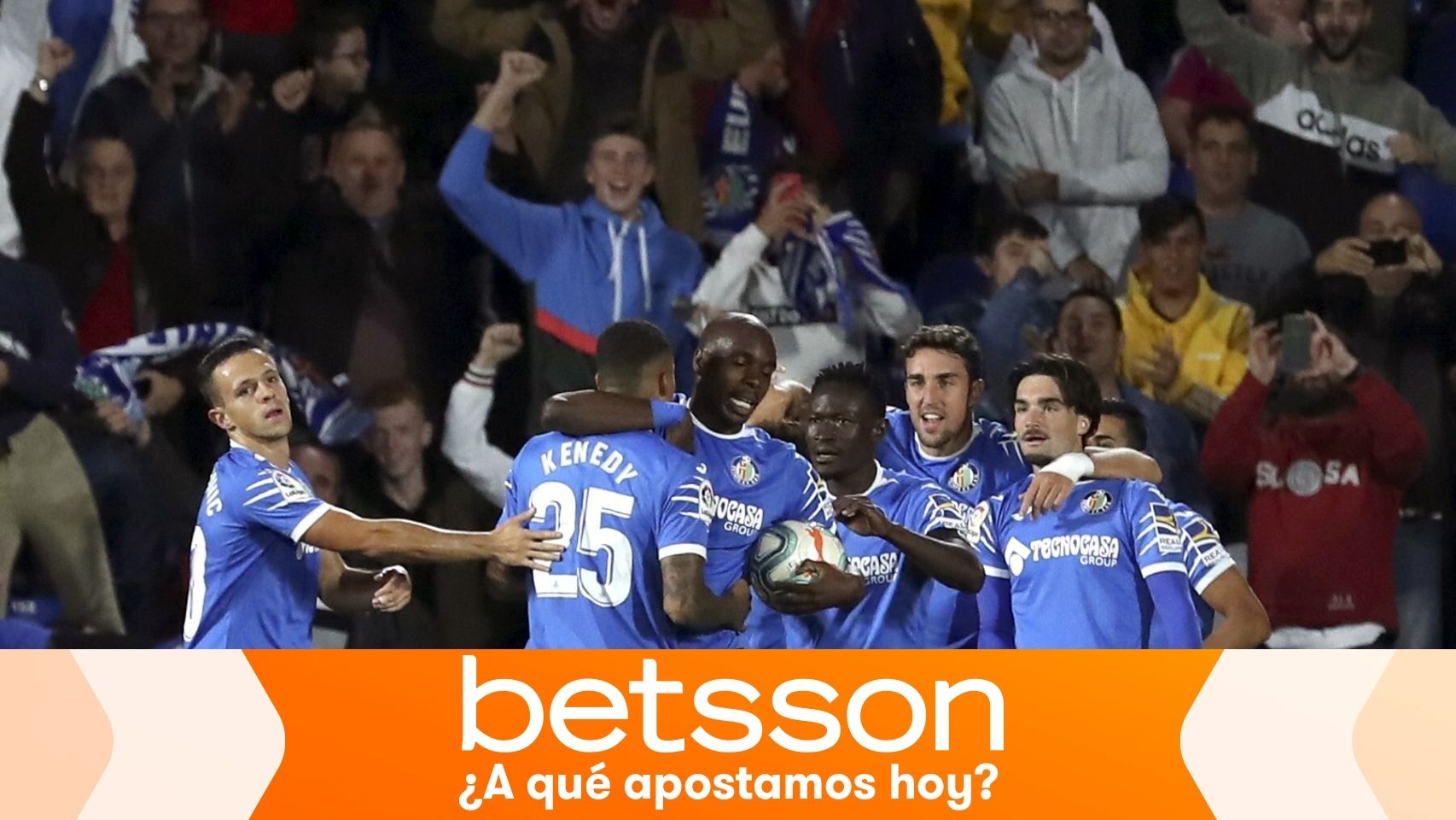 Los futbolistas del Getafe celebran un gol en La Liga