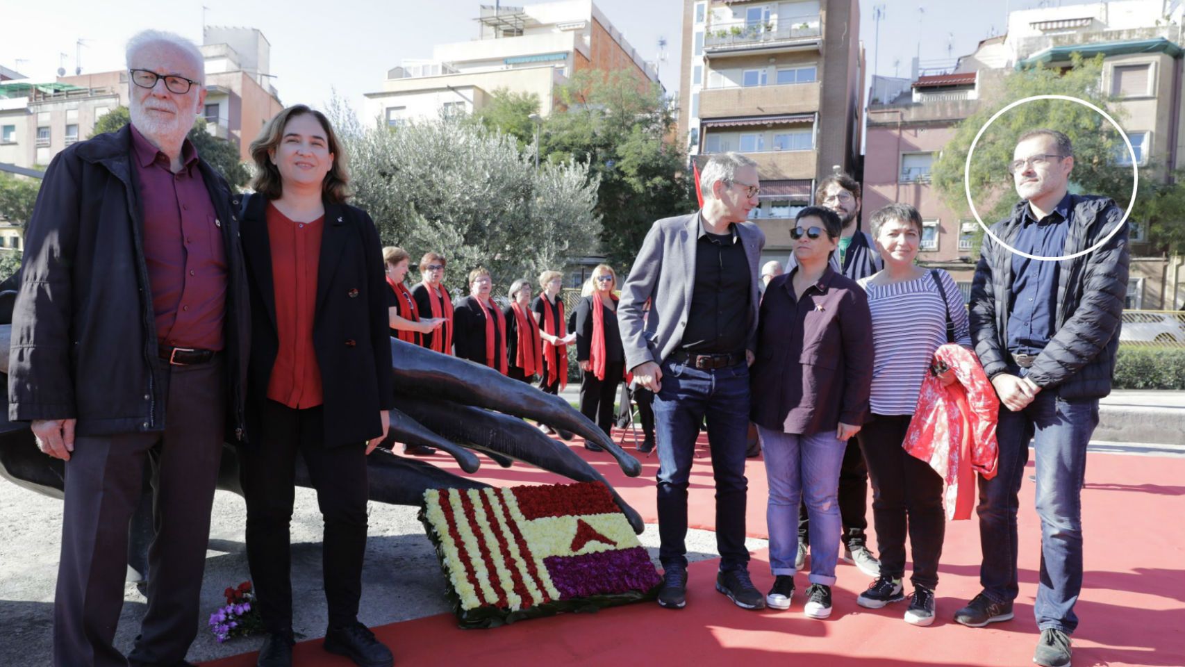 Jordi Rabassa, concejal de Barcelona en Comú en el Ayuntamiento de Barcelona, en un acto con Ada Colau.