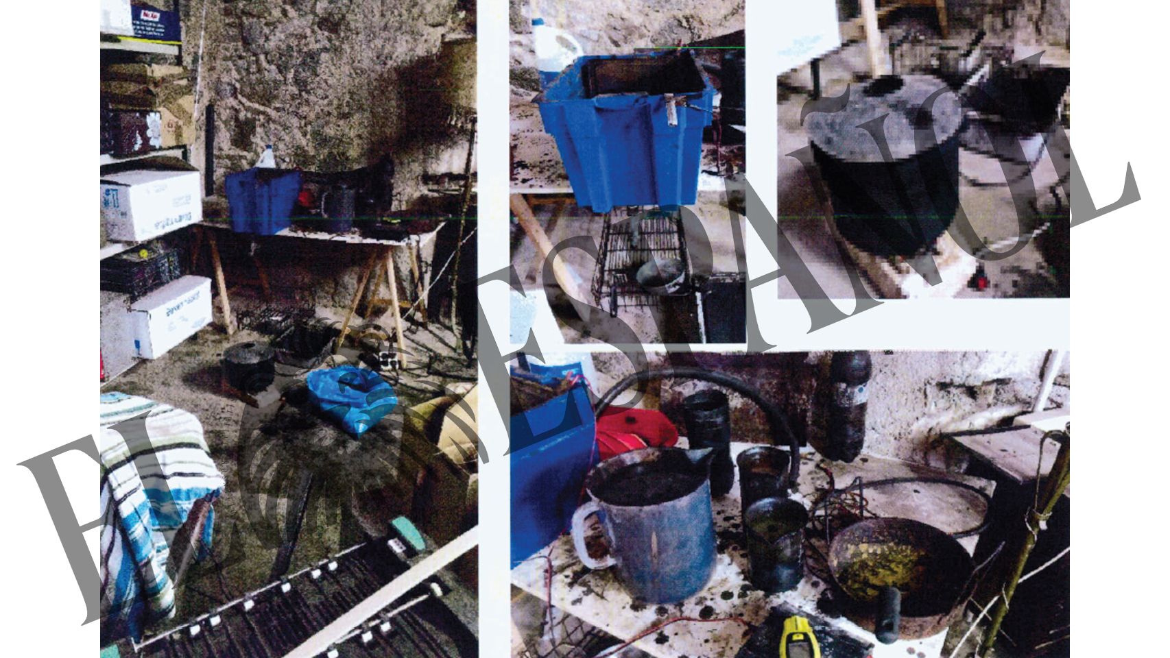 Imágenes inéditas del laboratorio de los CDR: 200 litros de químicos para fabricar explosivos