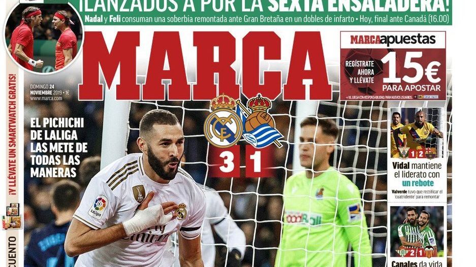 La portada del diario Marca (24/11/2019)