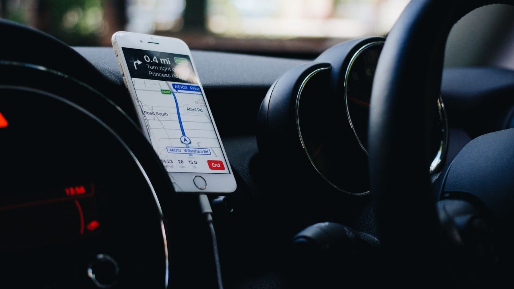 GPS de iPhone en coche