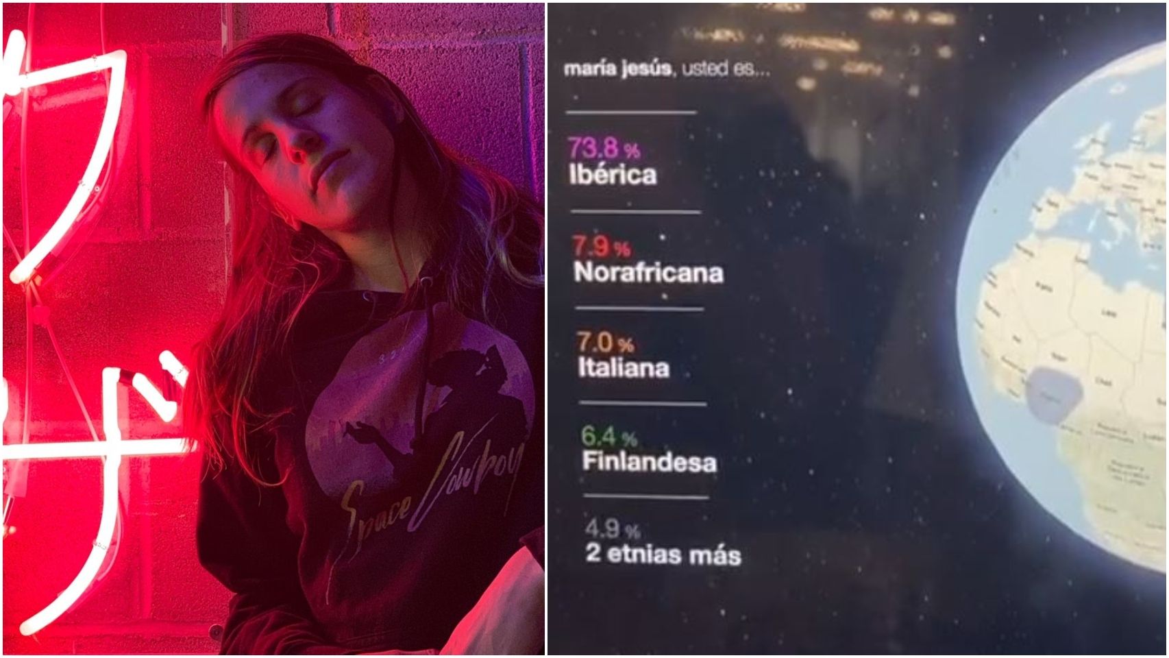 María Jesús Cordero se hace la prueba de ADN de ancestros.