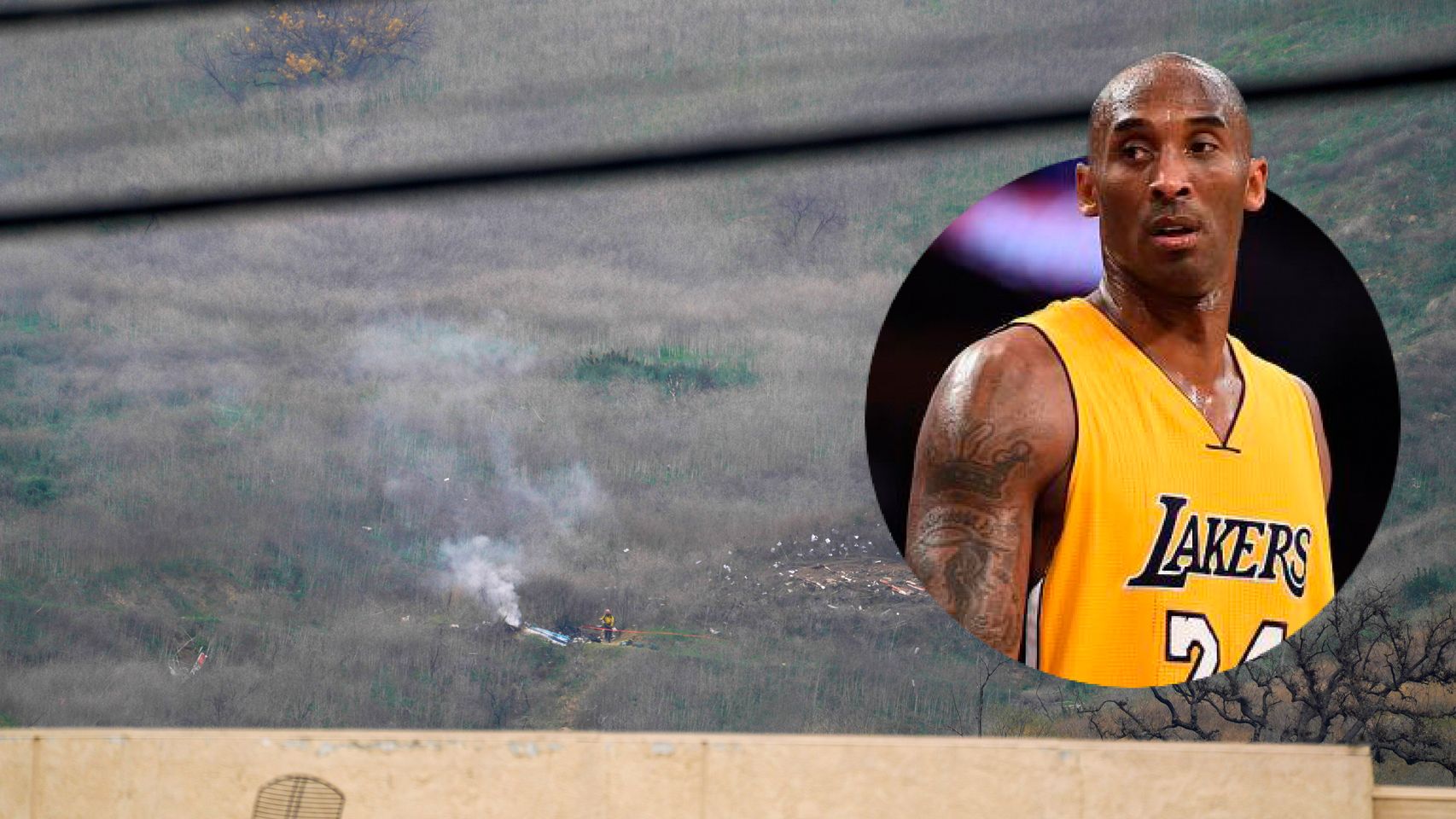 Zona del siniestro del helicóptero de Kobe Bryant
