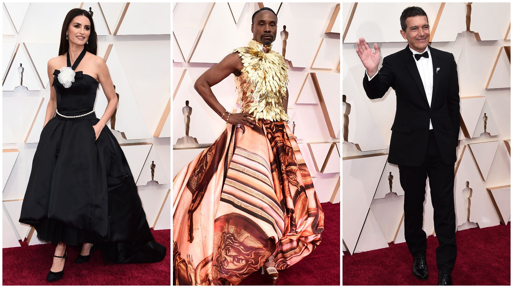 Montaje de JALEOS con algunos estilismos de los premios Oscar 2020.