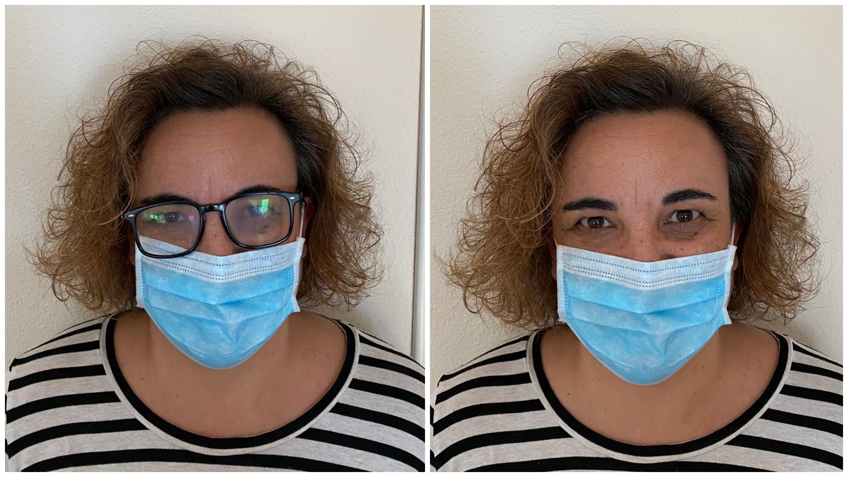 María Jesús, una de la usuarias que usan lentillas por la incomodidad de usar gafas con mascarilla.
