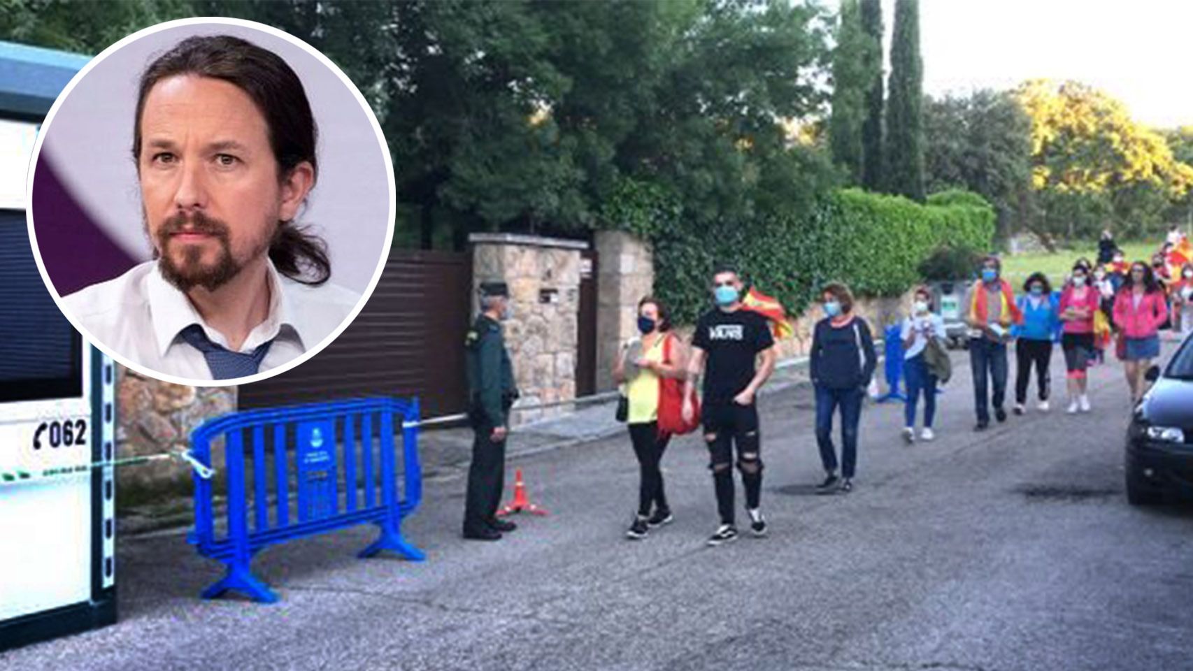 Cacerolada frente a la vivienda de Pablo Iglesias en Galapagar.
