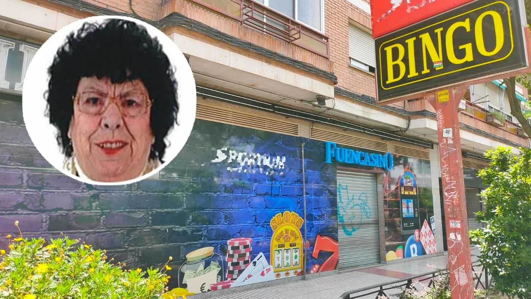 Retrato de Mercedes y la casa de apuestas donde solía ir con su asesino.