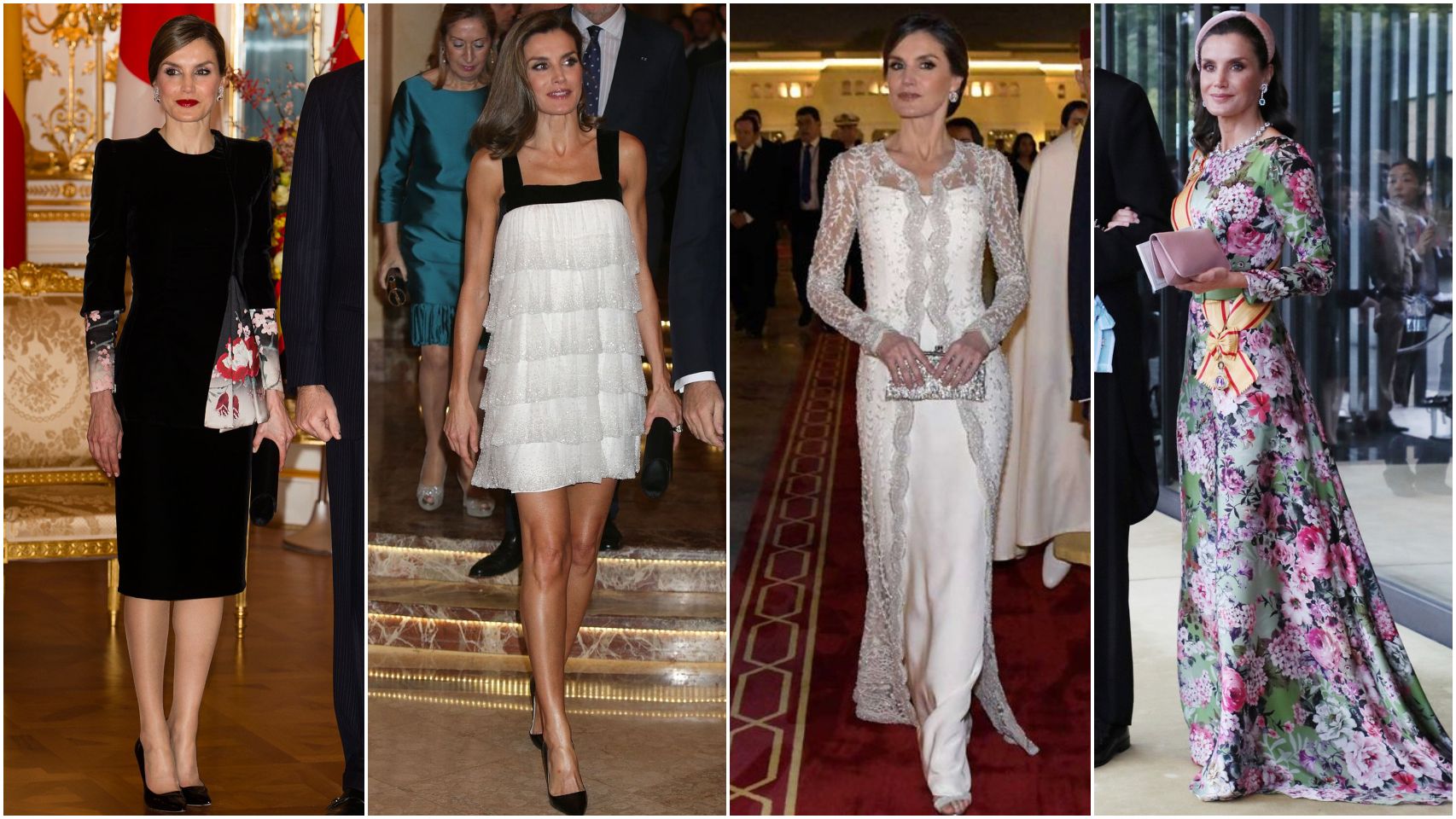 La reina Letizia en cuatro diferentes momentos de su reinado.