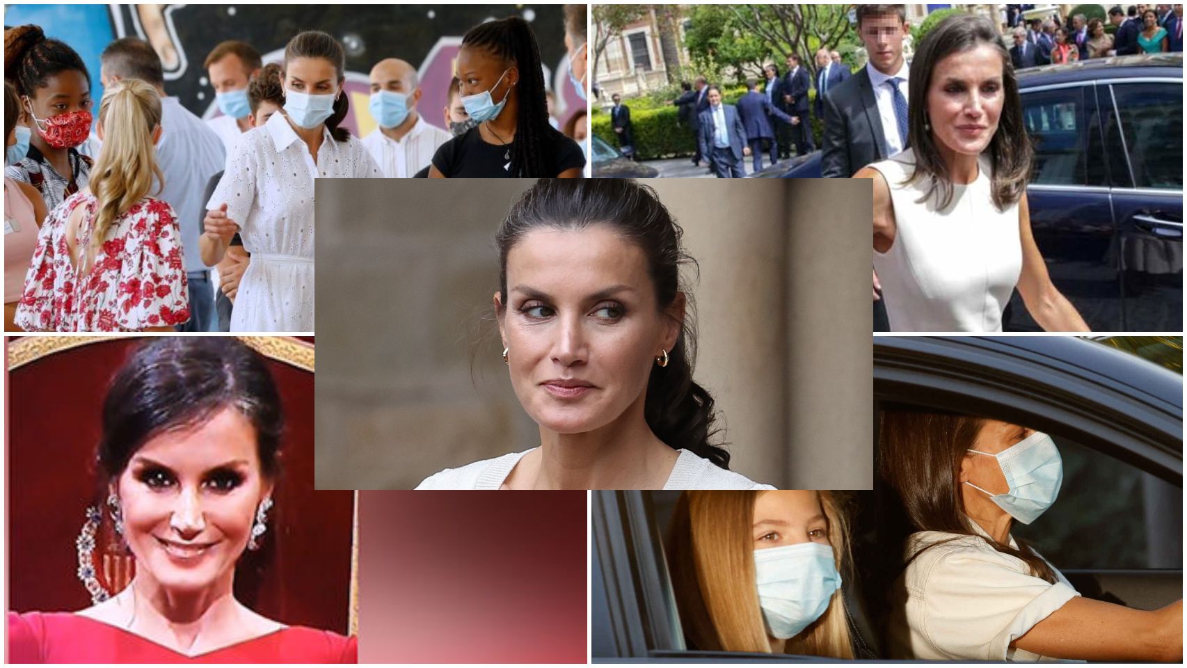 La reina Letizia en varios momentos del año pasado.