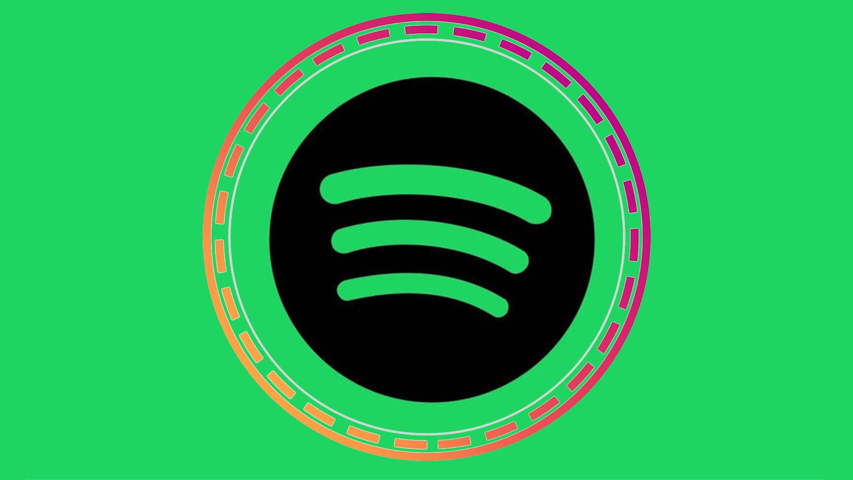 Historias de Instagram en el logo de Spotify.